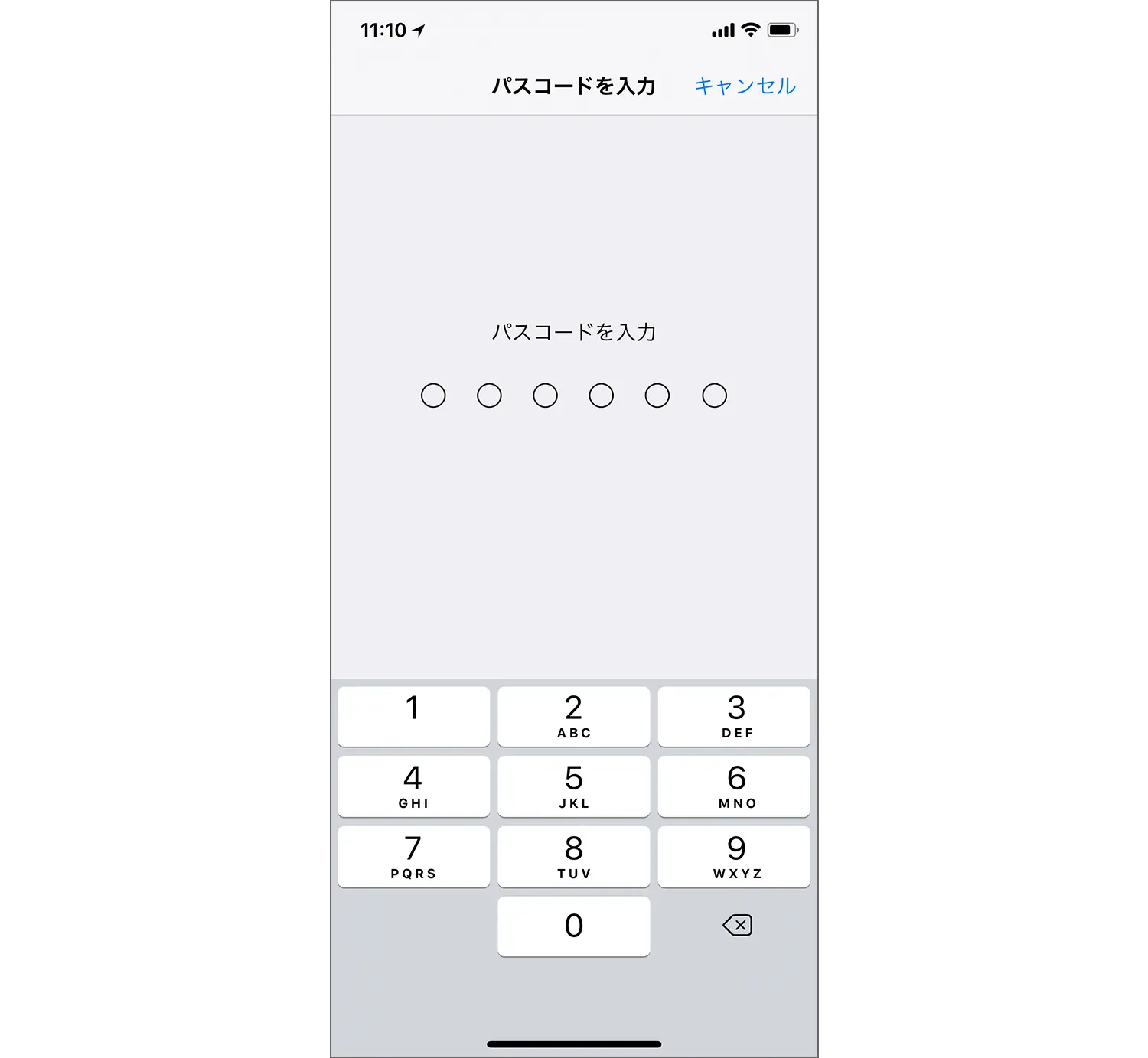 パスコードを入力