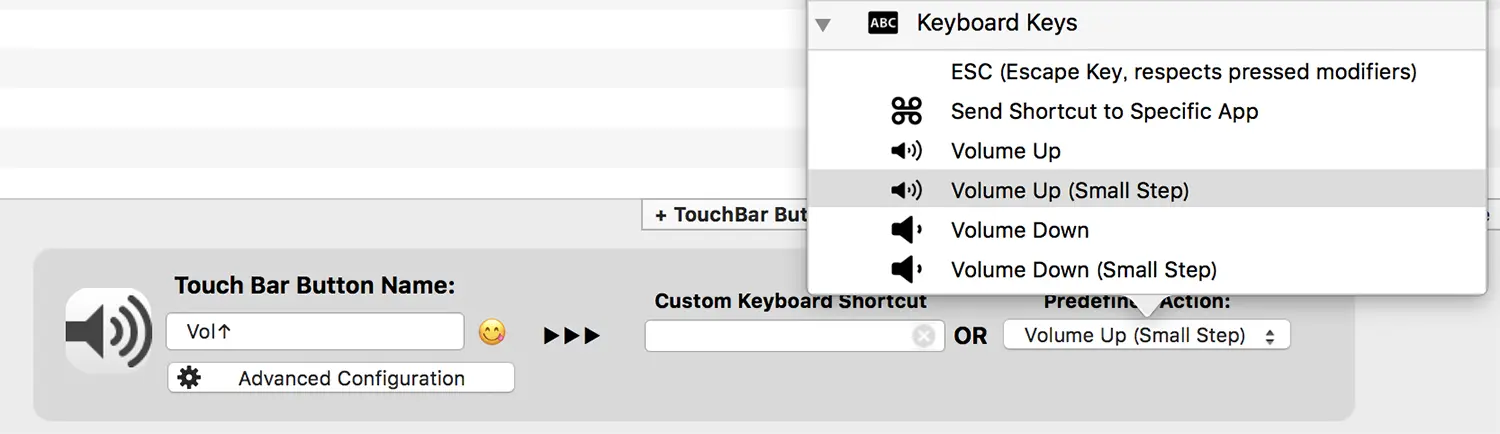 Volume Up/Down Small Step を使う