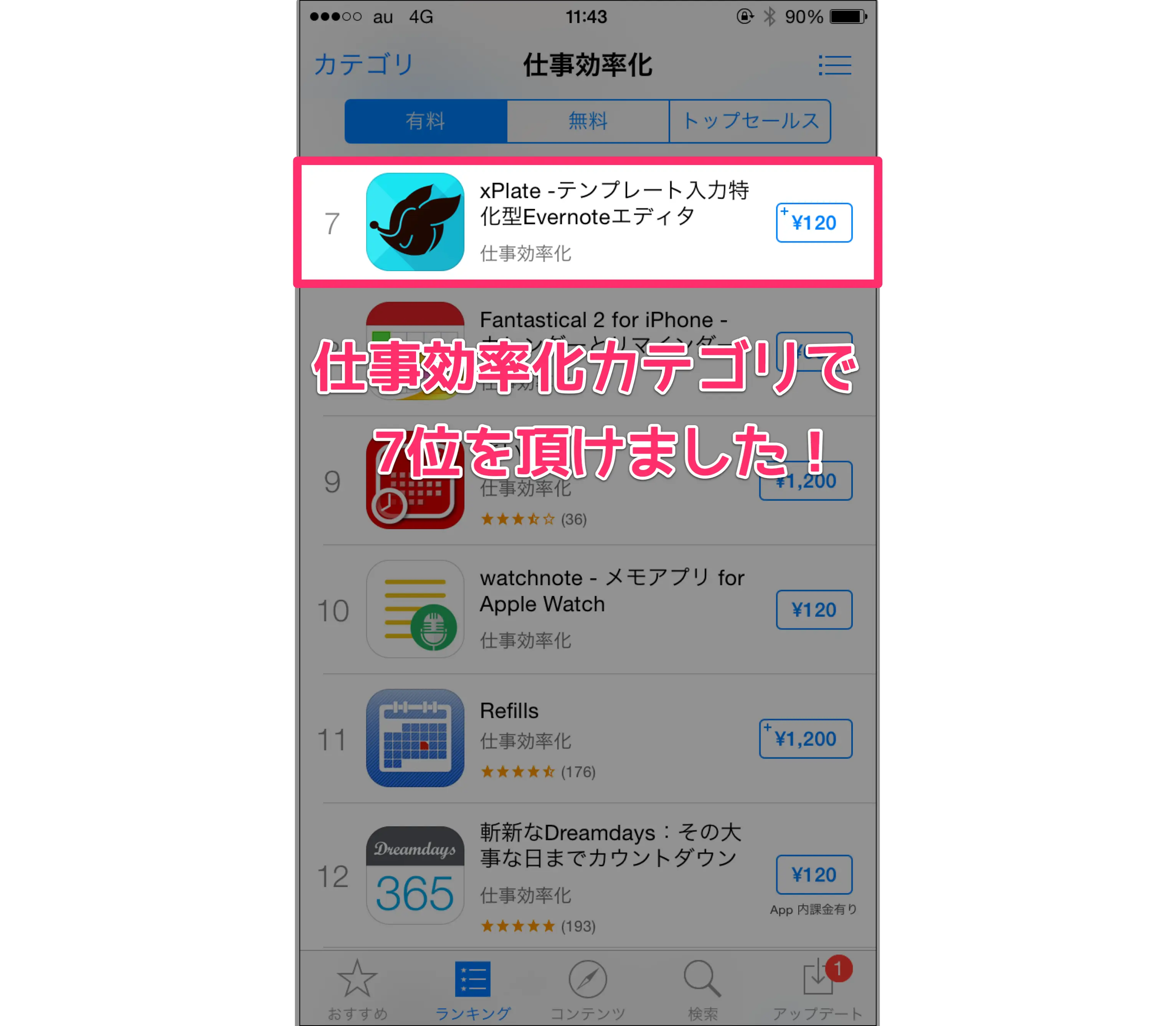 仕事効率化カテゴリで7位を頂けました！